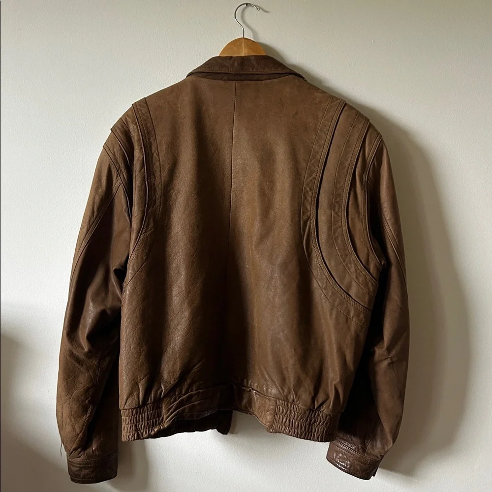 Vintage Leather Bomber Jacket Leather Warehouse XL Oversized